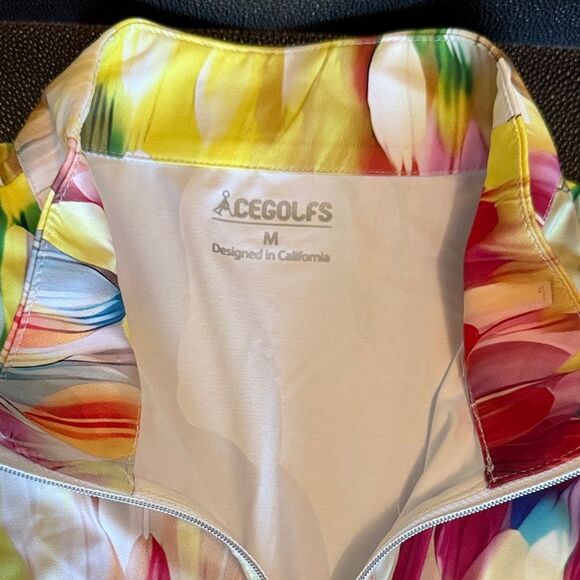 Acegolf Polo shirt Multicolor Women's artsy design size medium NWT - Picture 6 of 11